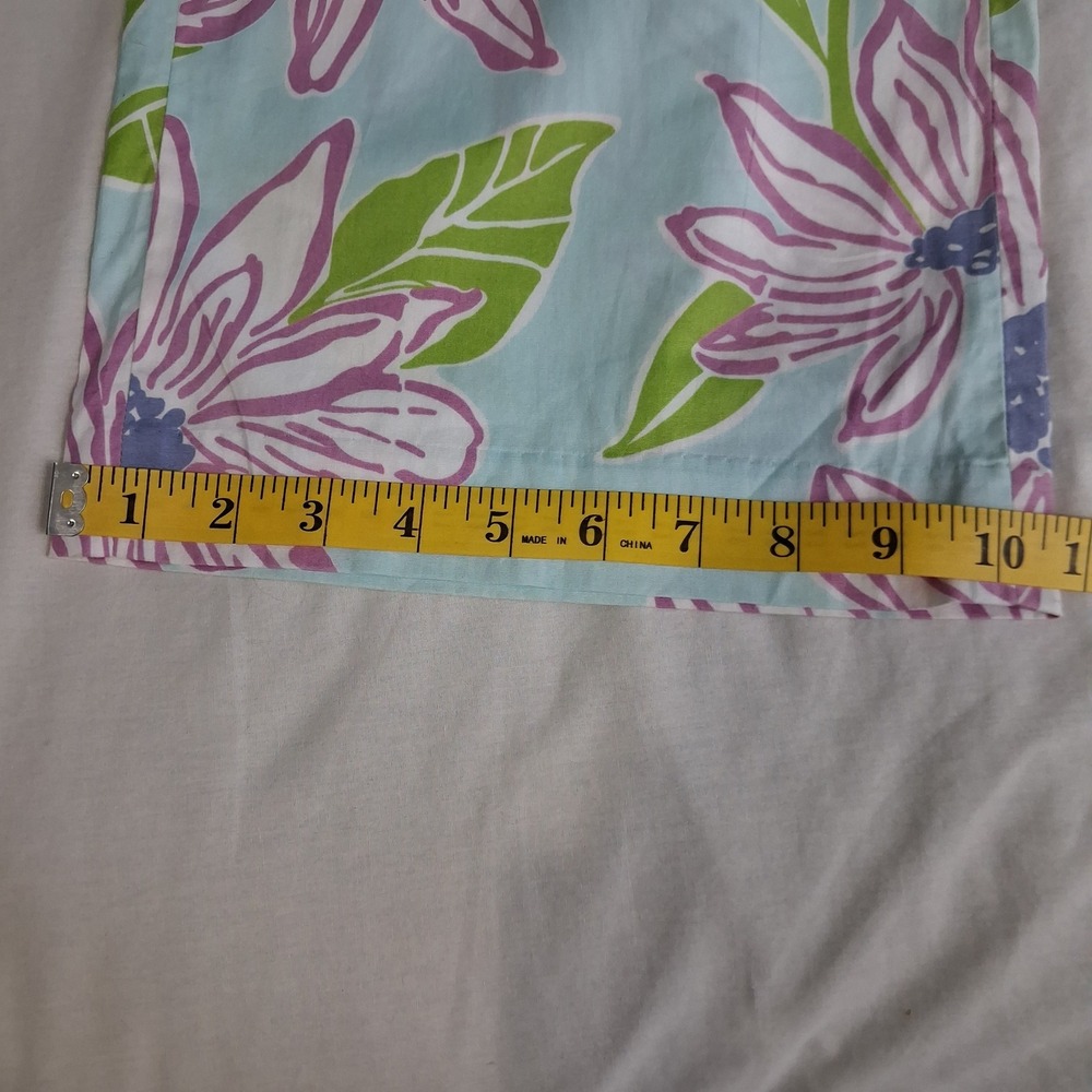 Lilly Pulitzer Floral Wide Leg Stretch Pants Blue Purple Green Tropical Resort 4 - Picture 10 of 16